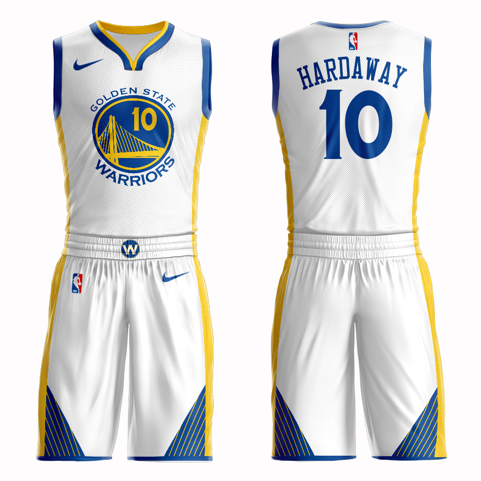 Men 2019 NBA Nike Golden State Warriors #10 Hardaway white Customized jersey->toronto raptors->NBA Jersey